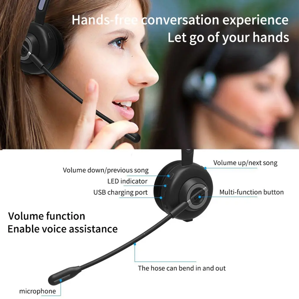 BH-M97 Hovor Headset handsfree Bezdrôtové Slúchadlá Bluetooth-kompatibilné S Mic Potlačením Hluku Skype Headset Pre Telefón, PC 5