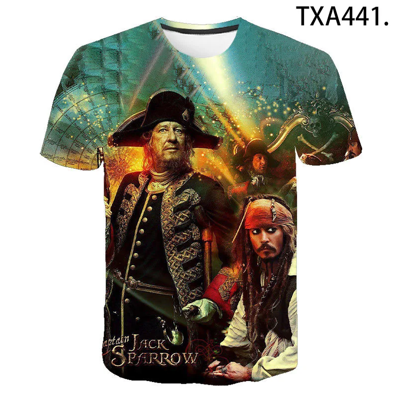 Film Piráti Jack Sparrow Muži, Ženy, Deti, 3D Vytlačené T-shirts Bežné Chlapec Dievča Deti Letné Streetwear Módy v Pohode Topy Čaj 5