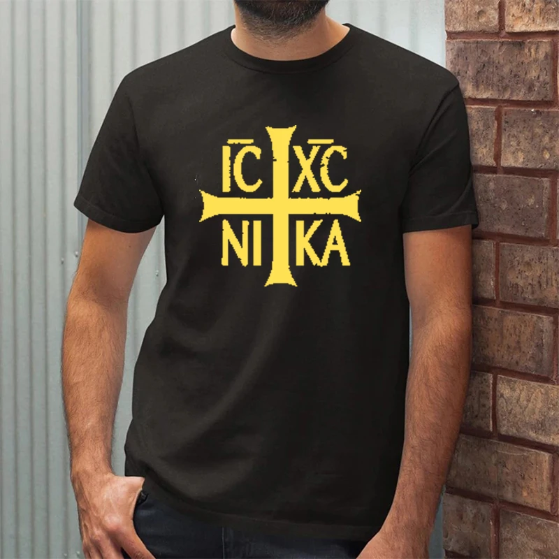 IC XC NIKA Christogram Grafické Muž Tričko Pravoslávnej Kresťanskej Viery Topy Lete Bavlna Harajuku T-shirt Módne Príležitostné Voľné Čaj 5