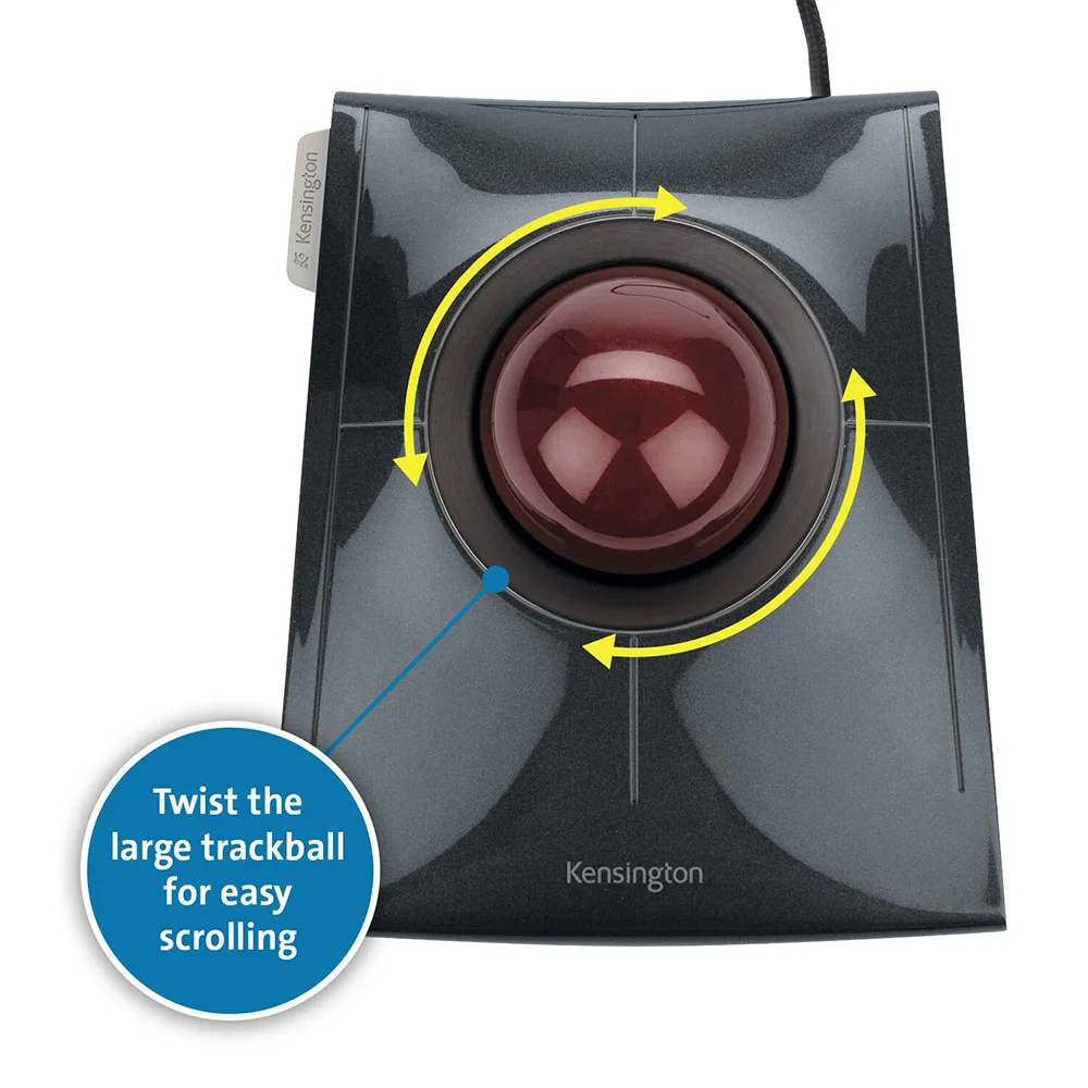 Kensington Pôvodné SlimBlade Media Control Trackball Optická Myš USB pre PC alebo Notebook, s Veľkými Loptu pre AutoCAD K72327 5