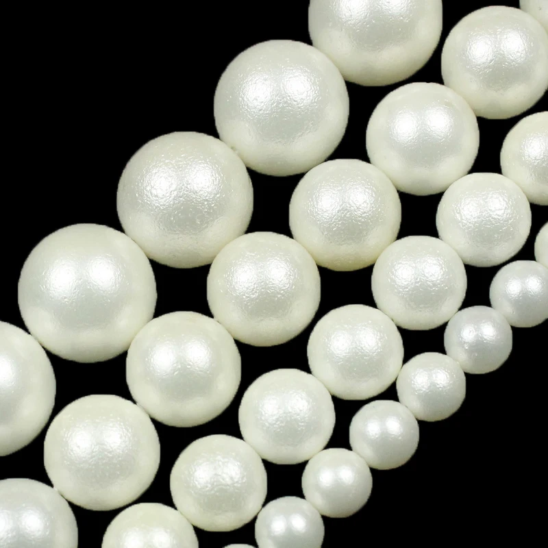 Matné Biele Shell Perlou Kolo Voľné Dištančné Korálky Pramene pre Šperky, Takže DIY Náramok Príslušenstvo Zistenia 6 8 10 12 mm 5
