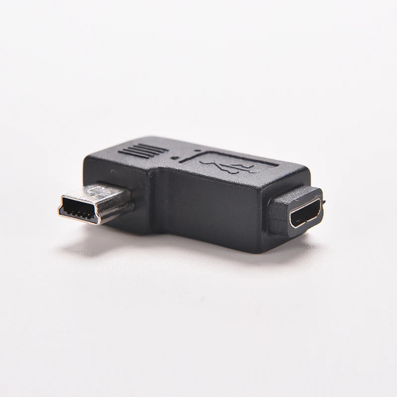 Mini USB Type A Male Micro USB B Samica 90 Stupňov Ľavý Uhol Adaptér 5