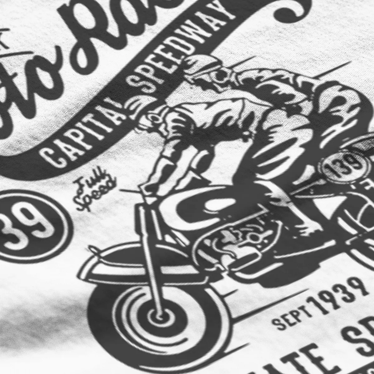 Moto Racer Klasické pánske T-shirt Módne Čierne Retro Kolo Golier kvalitné Pánske Oblečenie 27792 5