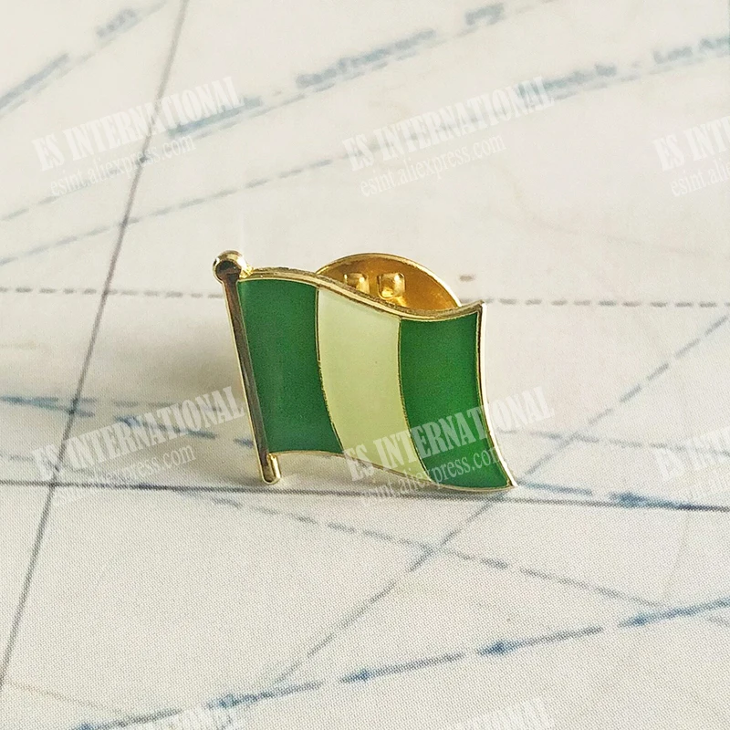 Nigéria Národnej Vlajky Preklopke Kolíky Crystal Epoxidové Kovové Smalt Odznak Farba Brošňa so suvenírmi Vyhovovali osobnosti Pamätné 5
