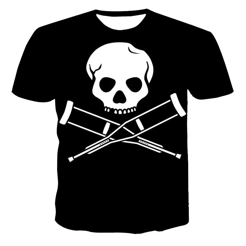 Nové T-shirt pánske vysoko kvalitné pánske a dámske tričko skull krátky rukáv 3D tlač horor vzor mladých pánske T-shirt 5
