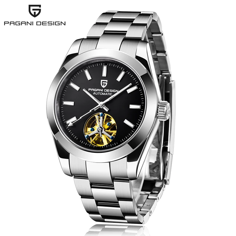 PAGANI Dizajn Top Značky Luxusné Automatická Muži Hodinky Čierne Mechanické Hodinky Muži, 100M Vodotesné Business Športové Náramkové hodinky reloj 5