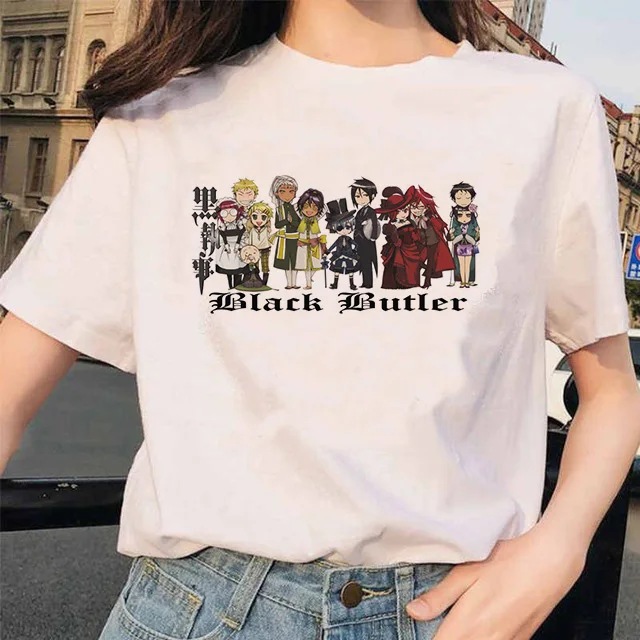 Čierna Butler Tričko Sebastian Ciel Phantomhive Grafické T-shirt Mužov Harajuku Roztomilé Anime Tričko Manga Kawaii T Shirt Top Tee Muž 5