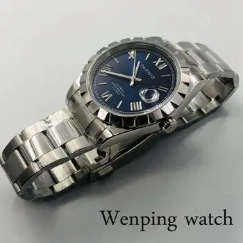 Parnis 2020 nové pánske top hodinky strieborné prípade sapphire crystal blue dial dátum okna 21 šperky Miyota pohybu automatické hodinky 4
