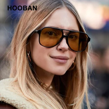 HOOBAN 2021 Luxusné slnečné Okuliare Pilot Muži Ženy Vintage Oversiezd Aviator Slnečné Okuliare Unisex Móda Jazdy Okuliare UV400