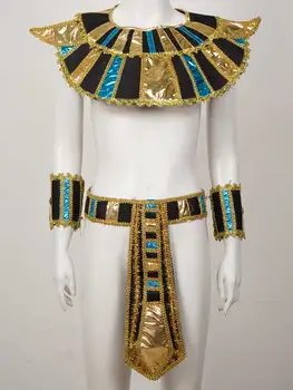 Egyptský Kostým Príslušenstvo Pre Dospelých Egyptský Pás/Collar /Kráľ Trstiny/Faraóna Klobúk Nastaviť Ženy Muži Cosplay Egypt Kráľ Oblečenie