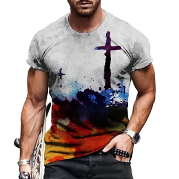 Letné Nadrozmerné Mens T-Shirt Nové Osobné Krátky Rukáv Pánske Digitálne 3D Tlač O Neck T-Shirt pánske Módne Topy 0
