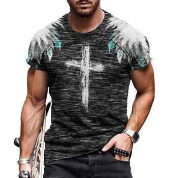 Letné Nadrozmerné Mens T-Shirt Nové Osobné Krátky Rukáv Pánske Digitálne 3D Tlač O Neck T-Shirt pánske Módne Topy 2