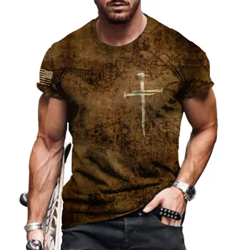 Letné Nadrozmerné Mens T-Shirt Nové Osobné Krátky Rukáv Pánske Digitálne 3D Tlač O Neck T-Shirt pánske Módne Topy 5