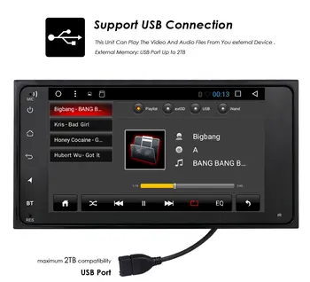 Auto Rádio Stereo Android 10 pre Toyota Prado Corolla Yaris Vios Camry Sequoia Auta GPS Navi 4-Core 7 Palcový 2 Din 2 USB WIFI Audio 2