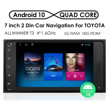 Auto Rádio Stereo Android 10 pre Toyota Prado Corolla Yaris Vios Camry Sequoia Auta GPS Navi 4-Core 7 Palcový 2 Din 2 USB WIFI Audio 3