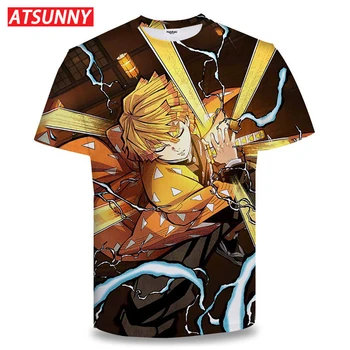 Anime Démon Vrah T-shirt Japonský sytle Kimetsu Č Yaiba T tričko, Pulóver harajuku muž Módne Cartoon oblečenie top Streetwear
