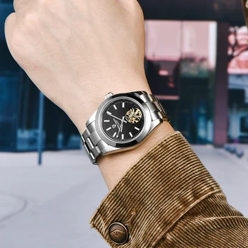 PAGANI Dizajn Top Značky Luxusné Automatická Muži Hodinky Čierne Mechanické Hodinky Muži, 100M Vodotesné Business Športové Náramkové hodinky reloj 4