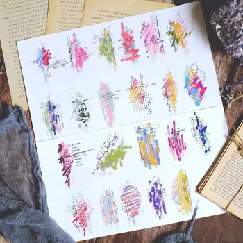 Akvarel Slová pre Farebné Washi Pásky pre Karty, Takže Guľka Vestník DIY Scrapbooking Dekoračné Nálepky