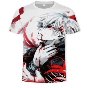 Móda Tokio Vlkolak Vytlačené T-shirt Mužov Krvi, T Košele Bežné Ken Kaneki Tričko Tlač Japonskom Anime Šaty Cosplay T-shirt 3