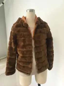 Reálny Obraz v Zime Teplá Bunda Zábaly Na Sklade Umelú Kožušinu Kabát Plus Veľkosť S až 3XL Hrubé Ženy Bundy Hot Predaj 1