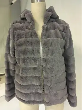 Reálny Obraz v Zime Teplá Bunda Zábaly Na Sklade Umelú Kožušinu Kabát Plus Veľkosť S až 3XL Hrubé Ženy Bundy Hot Predaj 3