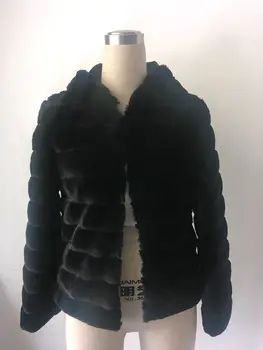 Reálny Obraz v Zime Teplá Bunda Zábaly Na Sklade Umelú Kožušinu Kabát Plus Veľkosť S až 3XL Hrubé Ženy Bundy Hot Predaj 5