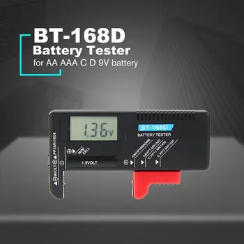 Digitálny Batérie Tester Detektor Kapacita Diagnostický Nástroj Volt Checker pre AAA AA D 9V 1,5 V gombíkovú Batériu BT-168D