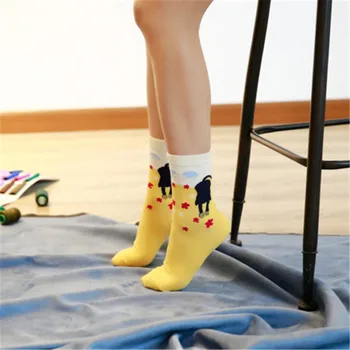 Bavlnené Krátke Ponožky Multicolor Cute Cat Harajuku Zvierat Dizajn dámske Ležérne Pohodlné Bavlnené Ponožky Posádky Vianočné Ponožky Zadarmo