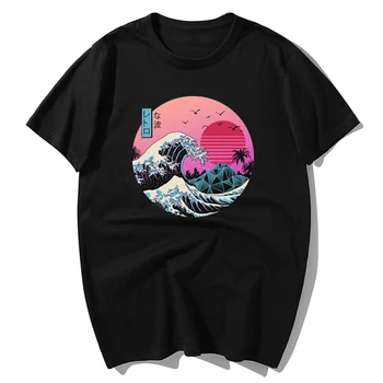 Skvelý Retro Vlna Japonských Anime T-shirt Harajuku Streetwear Bavlna Camisetas Hombre Mužov Vaporwave Zábavné Cool Hip Hop T Tričko 3