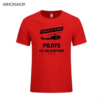 Ľudia Lietať Lietadlá, Piloti Lietať Vrtuľníky T Shirt Mužov Letné Módy Krátky Rukáv Potlačené Bavlnené Tričko Zábavné Topy