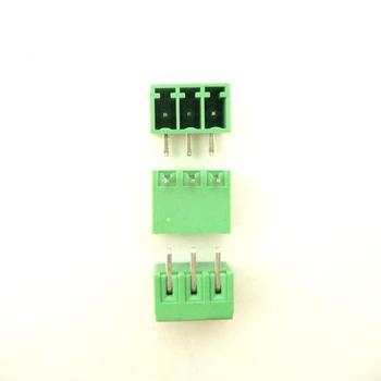 (50pcs/lot) 15EDG-3.5-3P Ohýbať Pin PCB Skrutkovacie svorky Blok, Konektor 3.5 mm Rozstup 3 Kolíky Plug-in