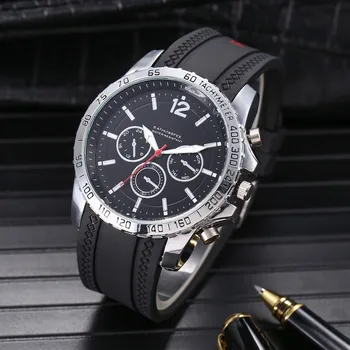 Slávny Populárnej Značky Hodiniek pre Mužov Luxusné Veľké Dial Muž Sledovať Silikónový Quartz náramkové hodinky Šport Hodiny Hifig Reloj Hombre 4
