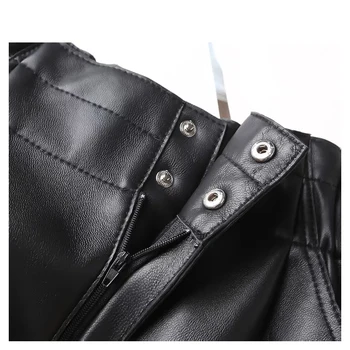 Originálne kožené šortky ženy 2021spring jeseň kórejský štýl vysoký pás príčinné šortky dámske Elastické Pás Kože Šortky 0