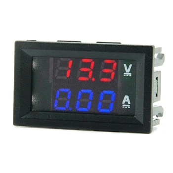 DC 7-110V Voltmeter Aktuálne meter Ampér Volt Rozchod Červená+Modrá /Červená+Červená Dual LED Displej 10A 50A 100A