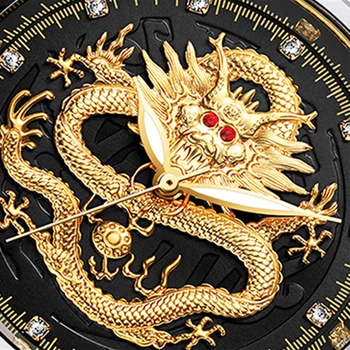 LONGBO Dragon Luxusné Hodinky pre Mužov Quartz náramkové hodinky z Nerezovej Ocele Hodiny Relogios Masculino Darčeky pre Mužov 3