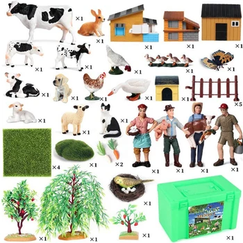1 Nastavte Detí simulácia statické poľnohospodár model hračka poľnohospodár, roľník žena chovateľ a zvierat rancher plastové bábiky, dekorácie 1