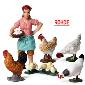 1 Nastavte Detí simulácia statické poľnohospodár model hračka poľnohospodár, roľník žena chovateľ a zvierat rancher plastové bábiky, dekorácie 5