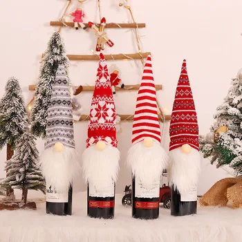 Nový Rok 2022 Vianočné Fľaša Vína Protiprachový Kryt, Taška Santa Claus Noel Stole, Výzdoba, Vianočné Dekorácie pre Domov Vianoce Natal