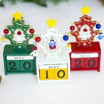 1pc Časovač Na Vianočné Drevené Adventný Kalendár Santa Claus Domov Kalendáre, Dekorácie, Ozdoby Vianočné Elk Novinka Snehuliak S W7v9