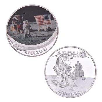 Prvé Ľudské Vstupnej Mesiac Pamätné Výzvou Mince Apollo 11 50. Výročie Zberateľské Mince obchod so Medaila Mens Dary