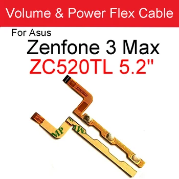 Tlačidlo Power Flex Kábel Pre Asus Zenfone 3 MAX ZC520TL 5.2 palce ZC553KL 5.5 palca Na Vypnutie Zvuku Ovládanie Nahradenie Opravy Dielov