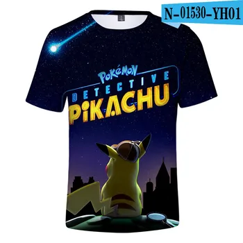 Pikachu 3D Tlačené Grafický T-shirt pánske, detské Street Fashion Zaujímavé O-krku Krátky Rukáv Nadrozmerné T-shirt Top 2021