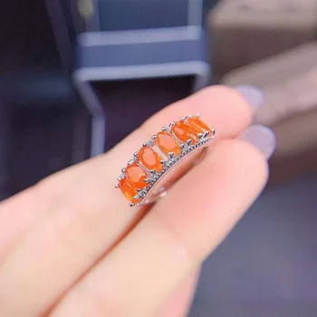 MDINA Nové 925 Silver Farba oválne Orange Fire Opal Prstene pre Ženy, Svadby, Módne Šperky Birthstone Krúžok pre ženy