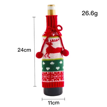 Vianočné Fľaša Vína Pokrytie Snowman Elk Starý Muž Veselé Vianočné Dekorácie Pre Domov Vianoce Navidad Ornament Nový Rok 2022 Dary