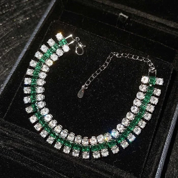 Európa Amerika Luxusný Náramok Vložka Multi Layer Lesklé Zirkón Vintage Strieborné Šperky Pre Ženy, Svadobné Party Výročie Darček