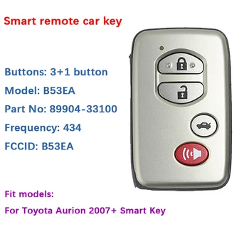 CN007201 Aftermarket 4 Tlačidlo Toyota Aurion 2007+ Inteligentný Kľúč B53EA P1 D4 4D-67 433MHz Šedá 89904-33100 Keyless Go 0