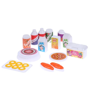 13Pcs/Súbor 1:12 domček pre bábiky Mini Snack Tortu Mliečnych Nápojov Nastaviť Kuchyňa Chlieb Pizza Riad Hračka