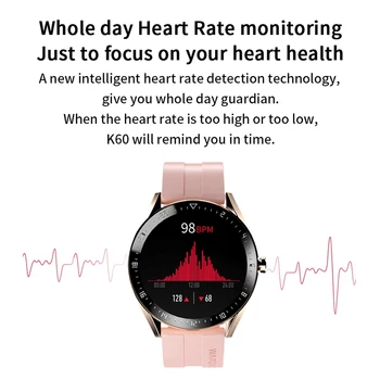 K60 Smart Hodinky ľudia nazývajú Šport Fitness Tracker Vodotesný IP67 Ženy Srdcového rytmu Hudby Hrať Hodinky Pre Android Ios 0