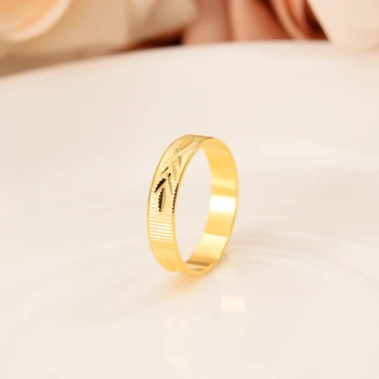 2 ks Roztomilý Žien Zlata-farebná Krúžky Trendy 4 mm Karbid Volfrámu Snubné prstene pre Ženy, darčeky, Šperky