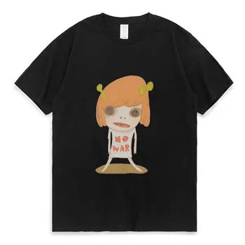 Yoshitomo Nara Anime Tlačiť T-shirt Muži Ženy Japonský Streetwear Biele Krátke Rukávy Lete Bavlna Pohodlné T-shirt Muž Top 0
